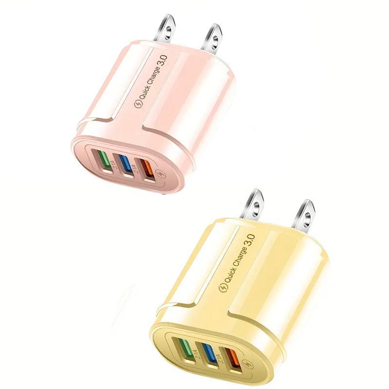 Wall Charger with 3 USB Ports, USB Charging Adapter, Multi-functional Charging Adapter for Phone Tablet