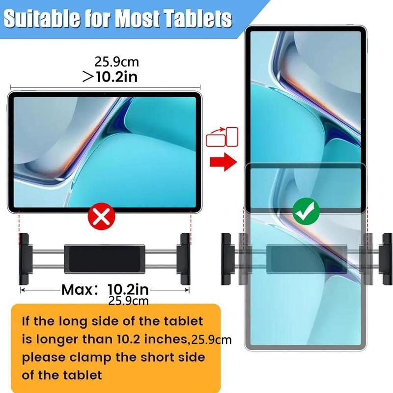 Car Headrest Tablet & Phone Holder, 360° Rotatable Car Headrest Tablet & Phone Holder, Universal Car Tablet Holder for iPad Pro Air Mini Galaxy Fire