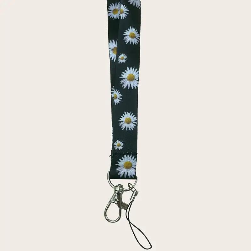 Daisy Pattern Phone Lanyard, Portable Flower Pattern Wrist Strap, Universal Phone Strap For Phone Card Bag Key