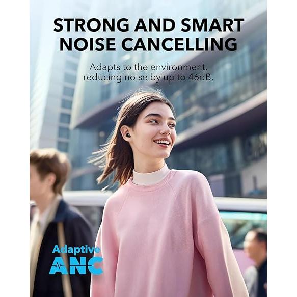 Soundcore A30i by Anker, Noise Cancelling Earbuds, Lipstick-Shaped Stylish Design, Tiny, Lightweight Comfort, Smart Noise Cancelling, Clear Sound, 24H--livestream Playtime, IP54, Wireless Earbuds, Bluetooth 5.4