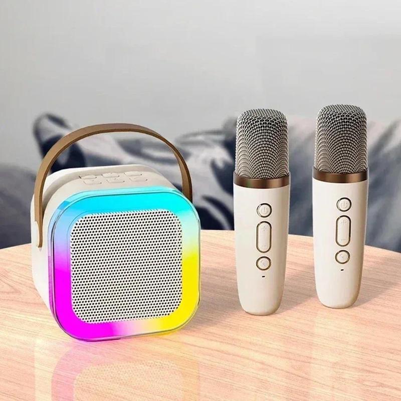 K12 Wireless Microphone Karaoke Machine Bluetooth Speaker KTV HIFI Stereo Sound RGB Colorful LED Lights For Outdoor Home Party Christmas Gift audio device