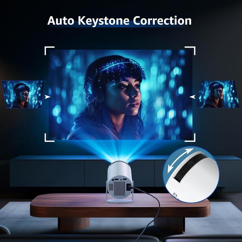 Smart Projector with Android TV 11.0, Support 1080P Portable Projector with 5G WiFi and Bluetooth, 10000 Lumen，Auto Keystone Correction, Premium 360 Sound, 40