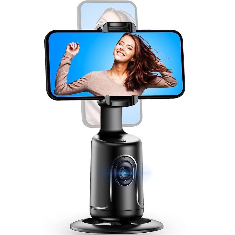 Auto Face Tracking Tripod, 360° Rotation Face Body Phone Camera Mount Smart Shooting Phone Tracking Holder for Live Vlog Streaming Video, No App Required