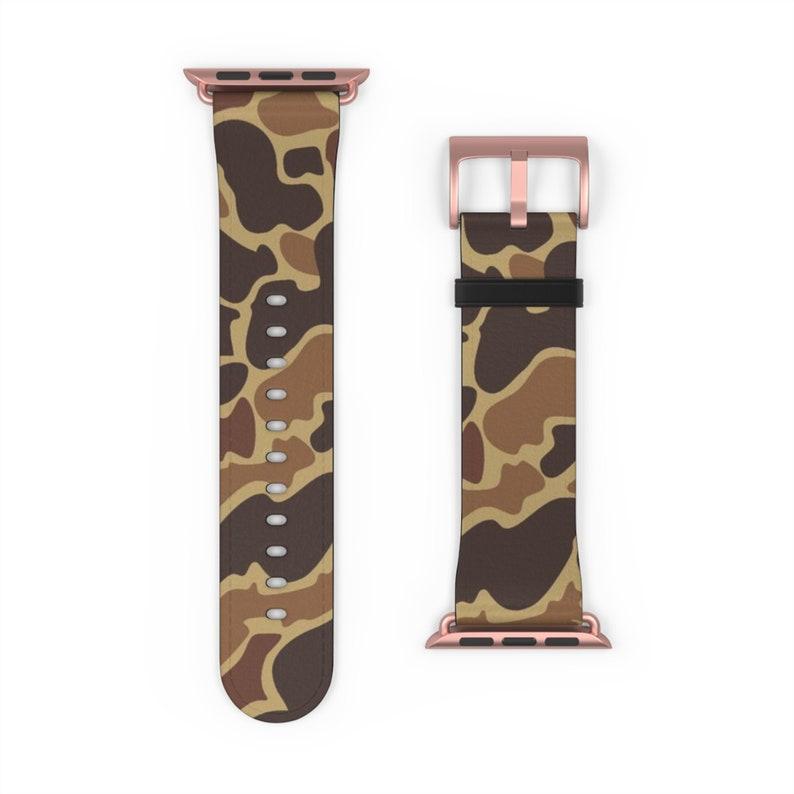 Camo Hunting Apple Watch Band Waterfowl Watch Strap 38mm - 45mm Series 3- 9 SE Woodland Camo band Old School Camo Band