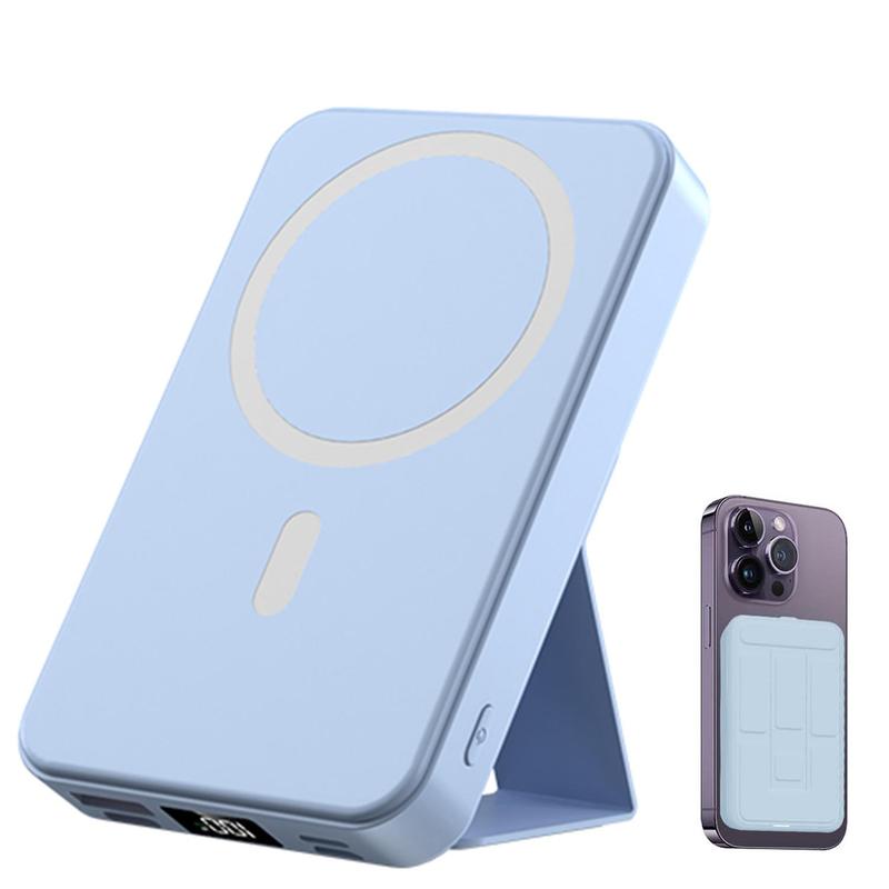 Magnetic Wireless Fast Charging Power Bank, 10000mAh Portable Charger with LED Display, Magnetic Power Bank for iPhone 15 14 13 12 Pro Mini Pro Max, Power Bank with Phone Holder, Stocking Fillers Gift