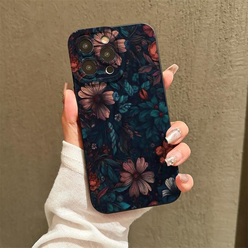 Floral Pattern Phone Case, Anti-drop Cellphone Protective Case, Total Protective Shockproof Mobile Phone Cover for iPhone 11 12 13 14 15 16 Pro Max