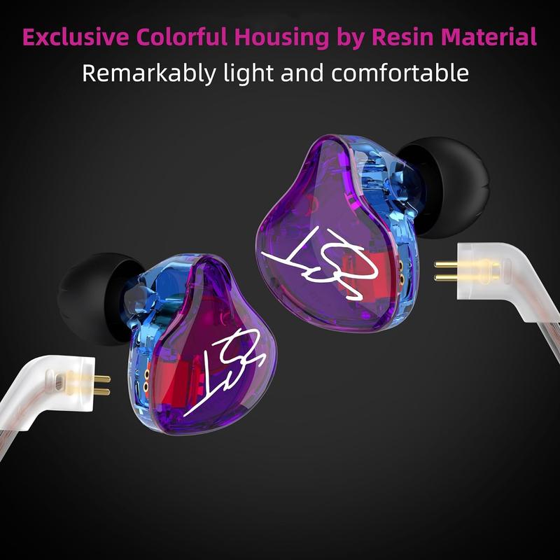 Gaming Earbuds Colorful Hybrid Banlance Armature with Dynamic in-Ear Earphone 1BA+1DD HiFi KZ ZST Headset in Ear Monitors Headphones Wired Audio ElectronicIEM Earphones