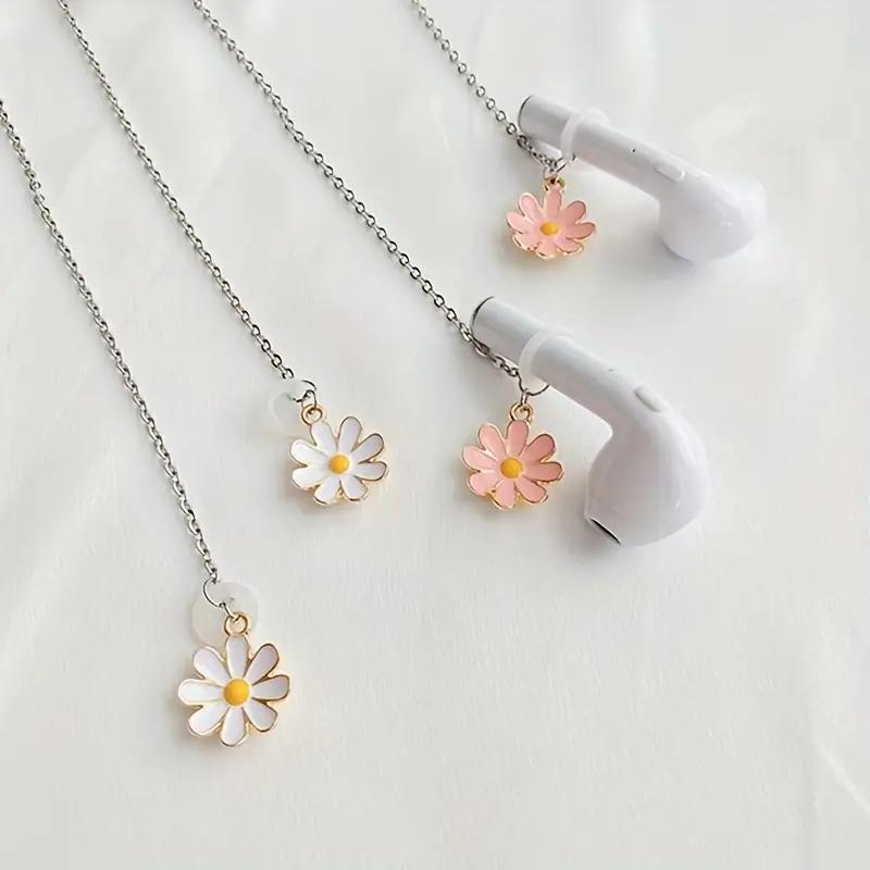 Flower Design Wireless Earphone Anti-lost Chain, Fashionable Earphone Decorative Chain for Women & Girls, Earphone Fixed Necklace, Audio & Video Accessories