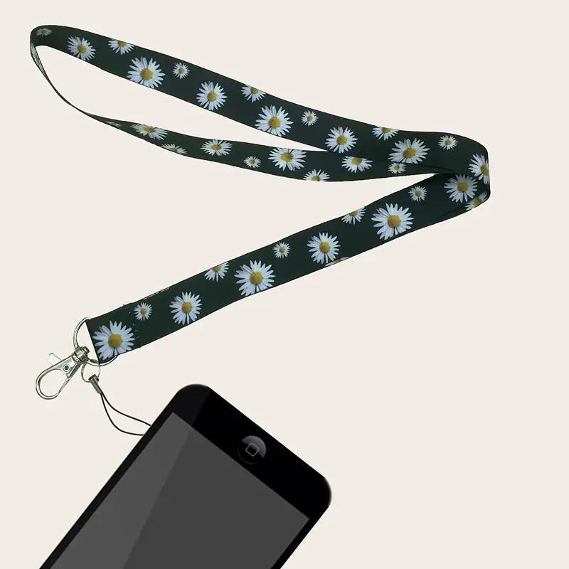 Daisy Pattern Phone Lanyard, Portable Flower Pattern Wrist Strap, Universal Phone Strap For Phone Card Bag Key