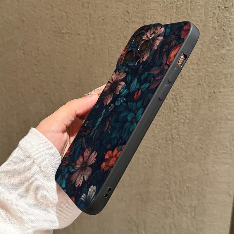 Floral Pattern Phone Case, Anti-drop Cellphone Protective Case, Total Protective Shockproof Mobile Phone Cover for iPhone 11 12 13 14 15 16 Pro Max