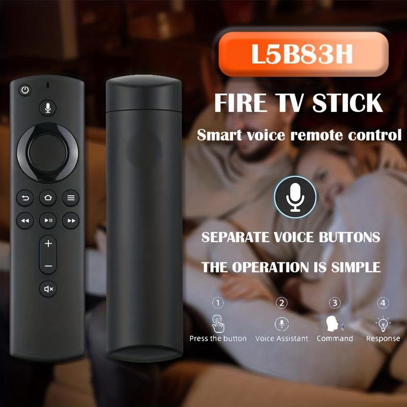 AAA Batteries Required Voice Remote Control, Replacement Remote Control, Compatible with 2nd Generation Fire TV Cube & Fire TV Stick (without Battery)