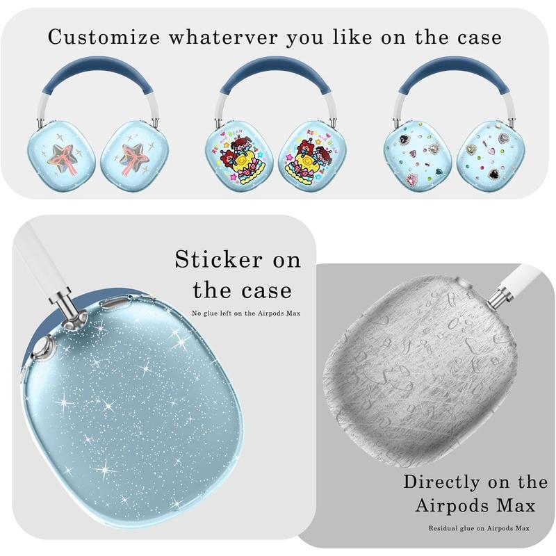 for iPods Max case Cover,Anti-Scratch Ear Pad Case Cover Ear Cups Cover Headband Cover for AirPods Max. Clear Soft TPU and Silicone,Skin Scratch Proof.