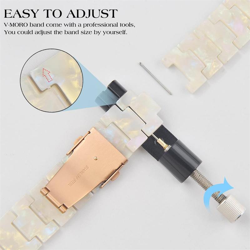 Resin Watch Band (Band Only), 1 Count Fashionable Watch Band Compatible with Apple Watch Series, Lightweight Replacement Watch Band for Women