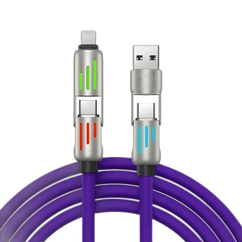 4-in-1 Multi USB Charging Cable with USB A,Type C, Lightning -MAX 240W Fast Charging & Data Sync for iPhone 16 15, iPad Pro, Samsung & Laptops Type C, Lightning -MAX 240W Fast Charging & Data Sync for iPhone 16 15, iPad Pro, Samsung & Laptops 4FT