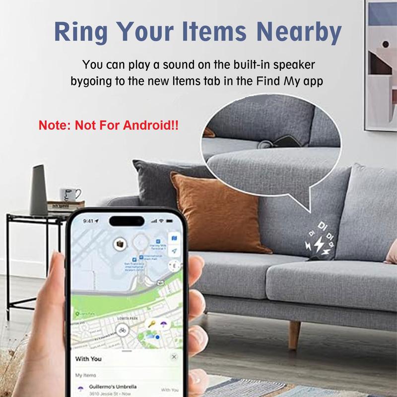 Key Finder, Item Finder works with Apple Find My (iOS only), Smart Bluetooth Tracker, for Bags, Handbags, Wallets, Carry-on, etc., Replaceable Battery