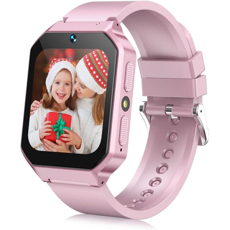 Smart Watch for Kids 3-12 Years Boys Girls, 26 Puzzle Games, Smartwatch with Camera, Pedometer, Stopwatch, Video Voice Music Player Calendar Alarm Clock Learn Card for Children Gifts (Pink)