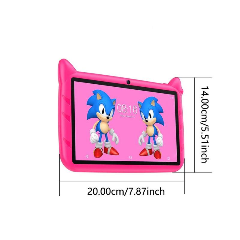 7 Inch Tablet, 1 Count Cute Cartoon Design Tablet with Protective Case, Rechargeable Android 7.0 Tablet with Camera, Kids Tablet for Learning, Gaming, Entertainment