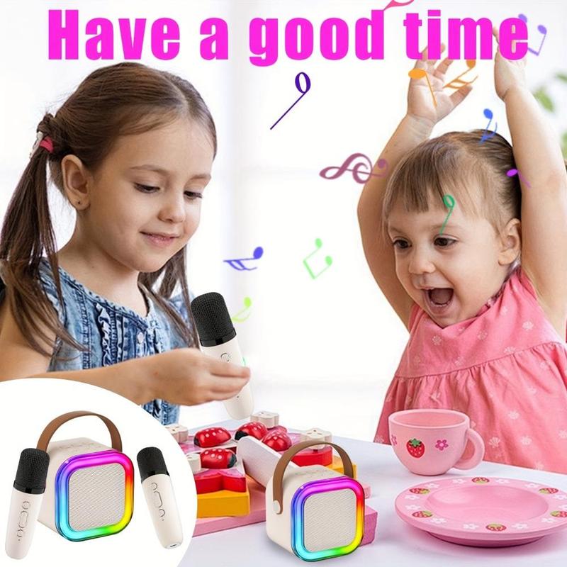 Portable Karaoke Machine, Mini Karaoke Machine with Wireless Microphone, Wireless Speaker with LED Light, Ideal Gift Toy for Girls & Boys