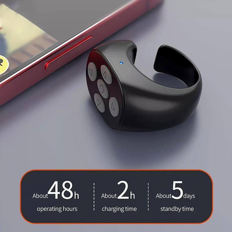 Bluetooth Remote Control Rechargeable Wireless Page Turner,Mini Scrolling Ring for Phone Android Smartphones Tablets