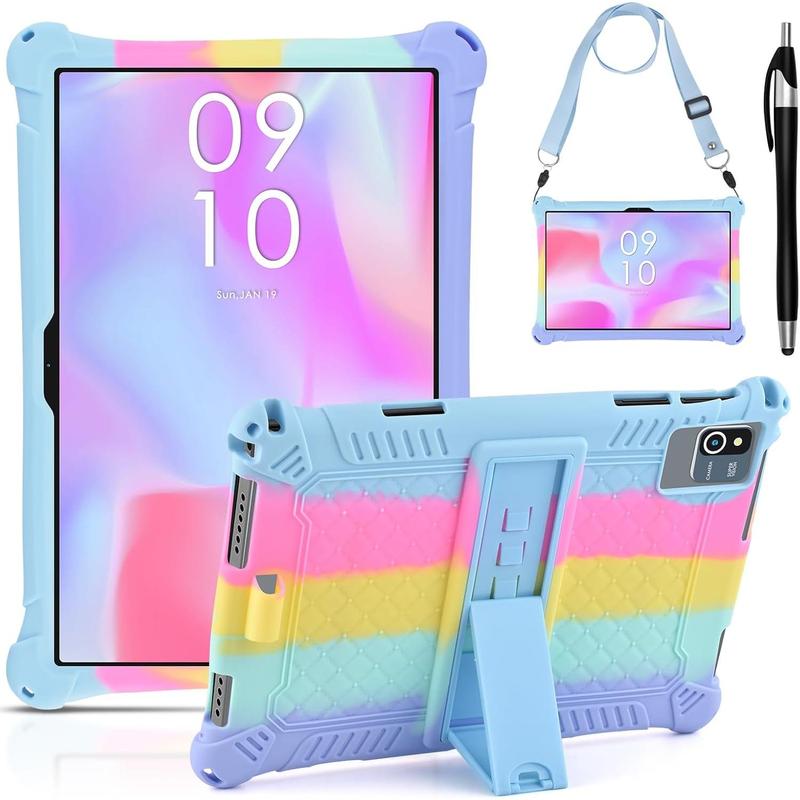 10.1 Inch Silicone Tablet Case with Stylus Pen & Shoulder Strap, 10.1