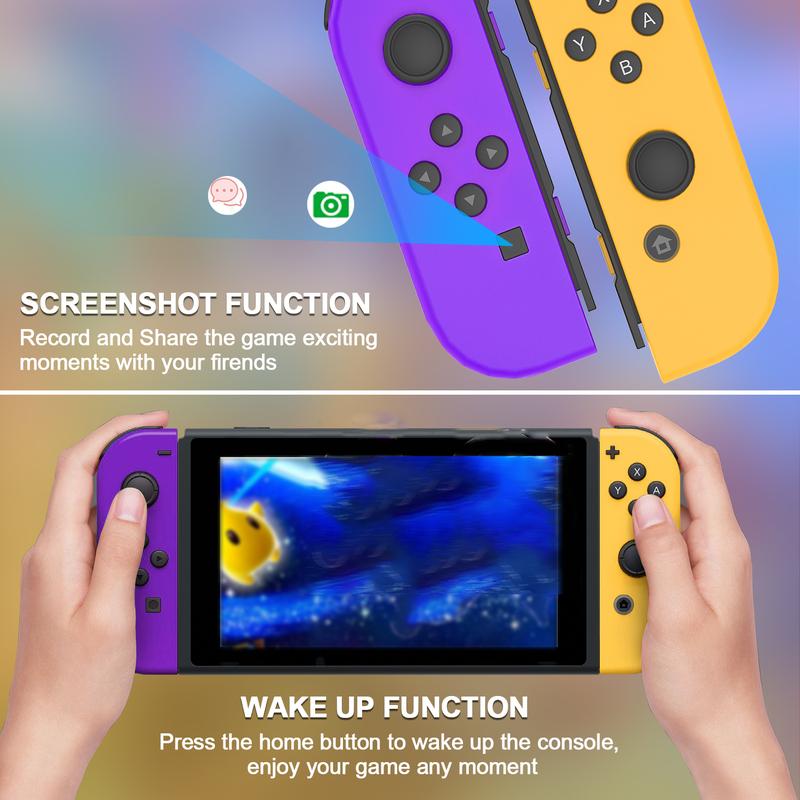 Replacement for Switch Joycons,Switch Controller,Left and Right Switch Joypad Controller Support Dual Vibration Wake-up Screenshot Motion Control,No NFC