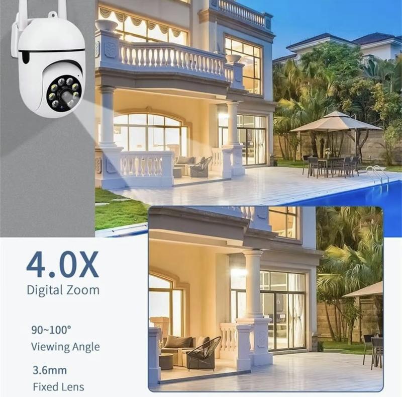 1080P Smart Security Camera Wireless 360° View Motion Detection Waterproof Camera 2.4G WiFi Remote Monitoring vision APP Remote control 2 Way Voice Intercom outdoor Camera Night Vision Spotlight Indoor Outdoor Phone