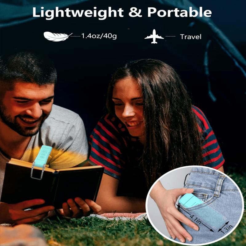 USB Rechargeable Book Light for Reading in Bed, Portable Clip-on LED Reading Light,  3 Amber Colors & 5 Brightness Dimmable, Compact & Long Lasting, Flexible Adjustable Angle Night Light, Perfect for Book Lovers, Kids Mobile Smartphones