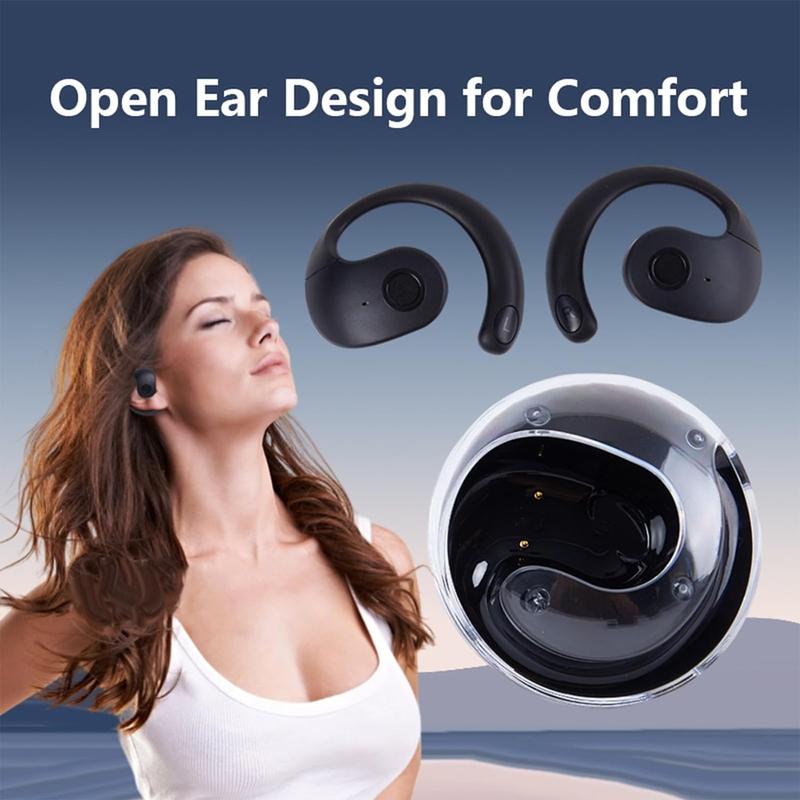 [Free Shipping] TWS Wireless Headphones Bluetooth 5.4 Ear Hook Headset with Charging Case Intelligent Noise Canceling Waterproof Sports Earbuds Comfortable to Wear