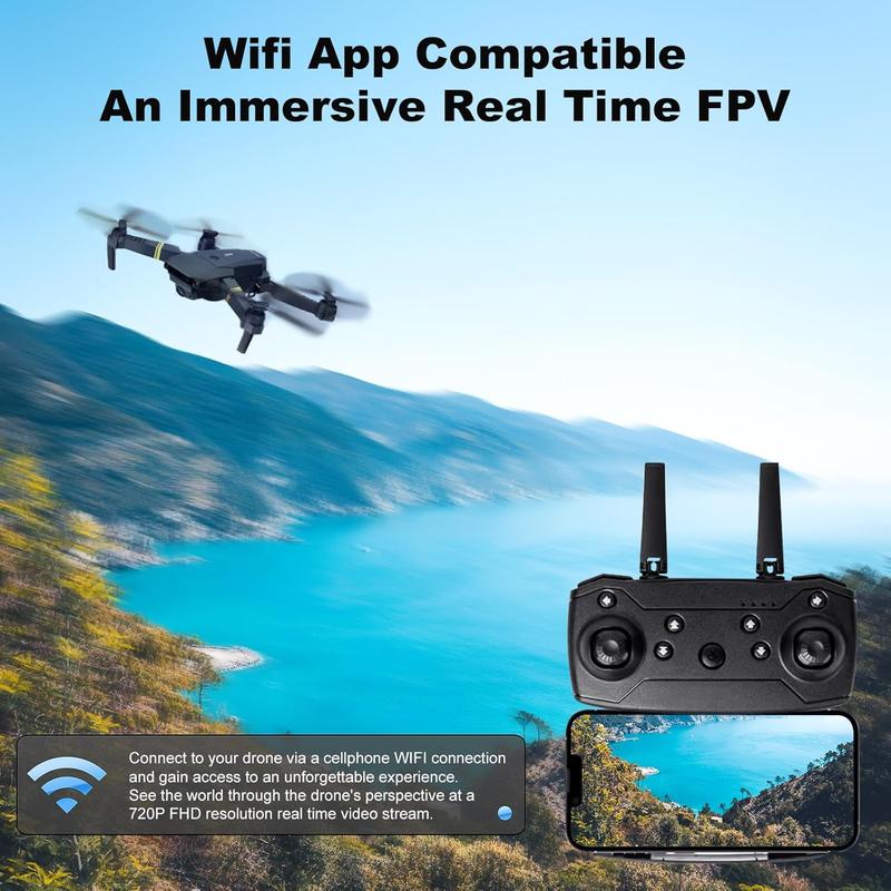 Drone with Camera for Adults Kids4K Foldable RC Quadcopter Drone with 1080P HD Camera WiFi FPV Live Video, Altitude Hold, One Key Take Off Landing, 3D Flip, APP Control, beginner, Black