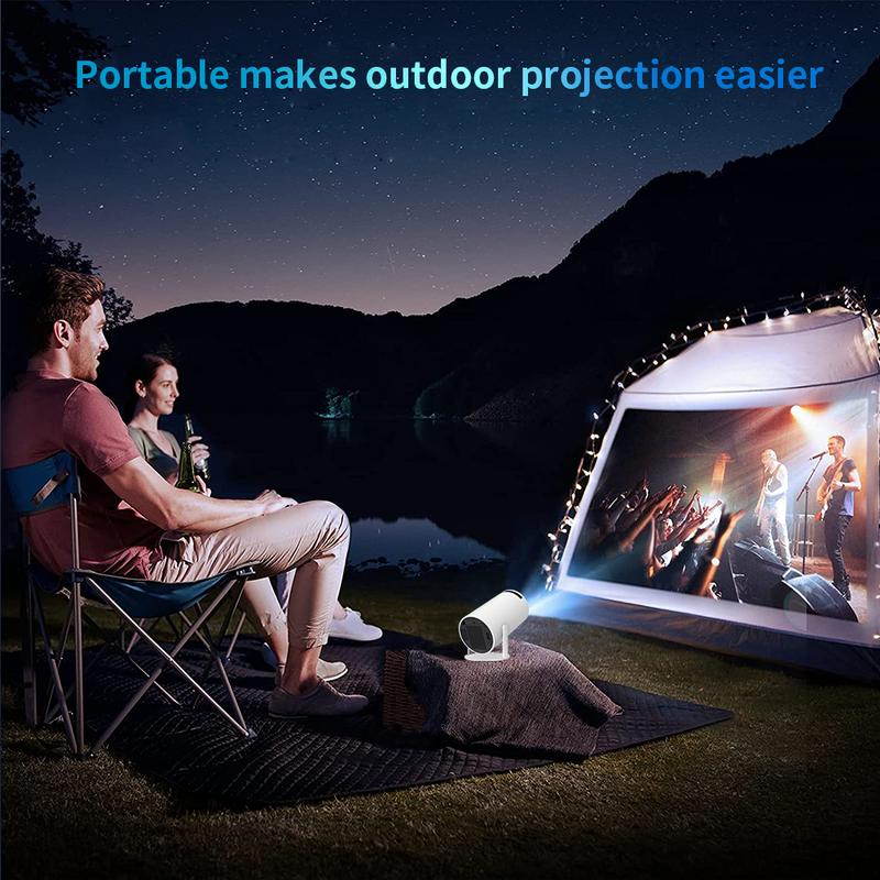 40''-130'' Smart Mini Projector 4K 5G WIFI, Big Screen Experience with Premium 360 Sound, 5.0 Bluetooth Movie Projector Compatible With Android iOS Windows TV Stick HDMI USB Audio 3.5 white