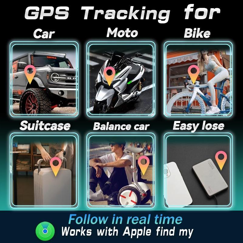 GPS Tracker for Vehicles - Mini Real-Time Magnetic Tracking Device with Weatherproof Case, No Monthly Fee, Compatible with Apple Find My (iOS Only) - Best Hidden Car Tracker for Full Global Coverage