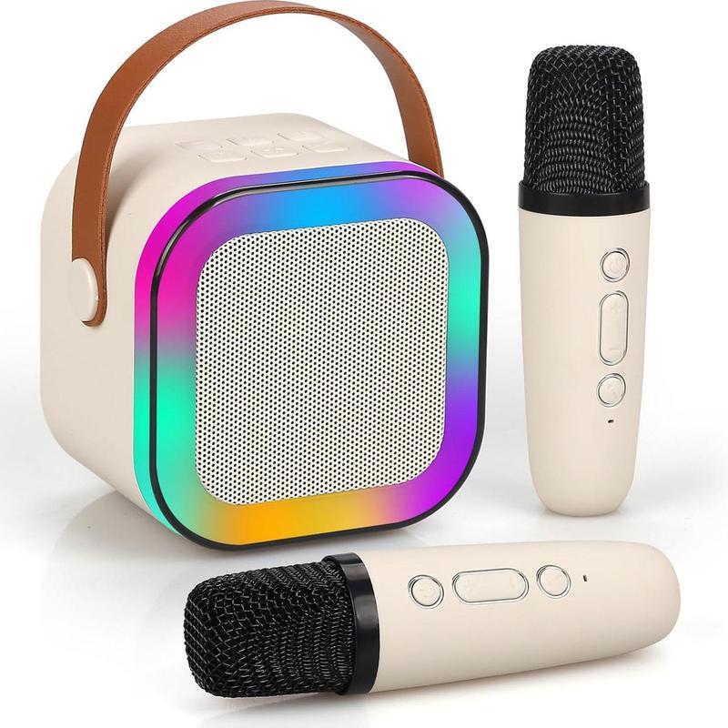 Portable Wireless Karaoke Speaker withMicrophone, HlFl Stereo Sound Subwoofers, KTVSpeaker Subwoofer with RGB Colorful LED Lights,Karaoke Machine Sound System for OutdoorSports Travel, Audio Device,Room Accessories