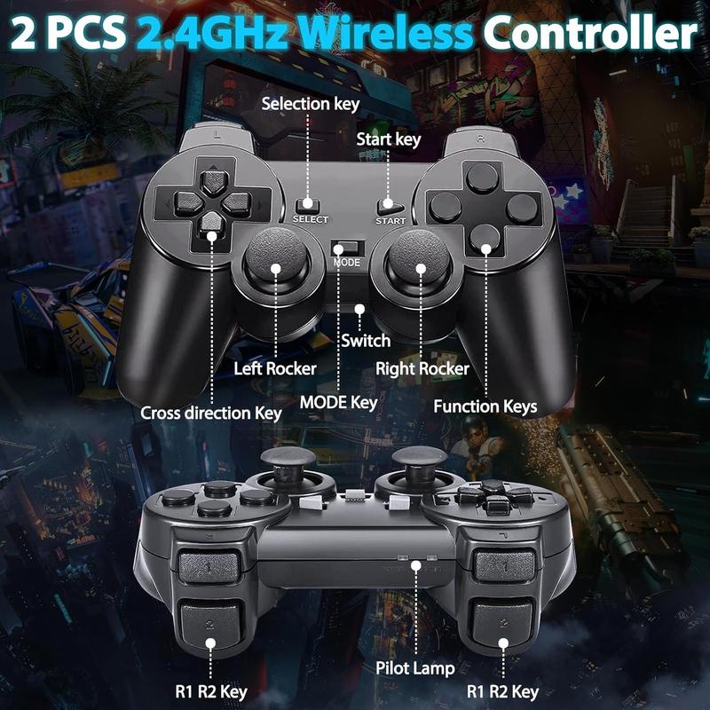 4K Wireless Retro Game Console,Retro Play Game Stick,Nostalgia Stick Game 4K HDMI Output,Plug and Play Video Game Stick Built in 20000 Games + (64G) sd Card (20,000 Retro Games)