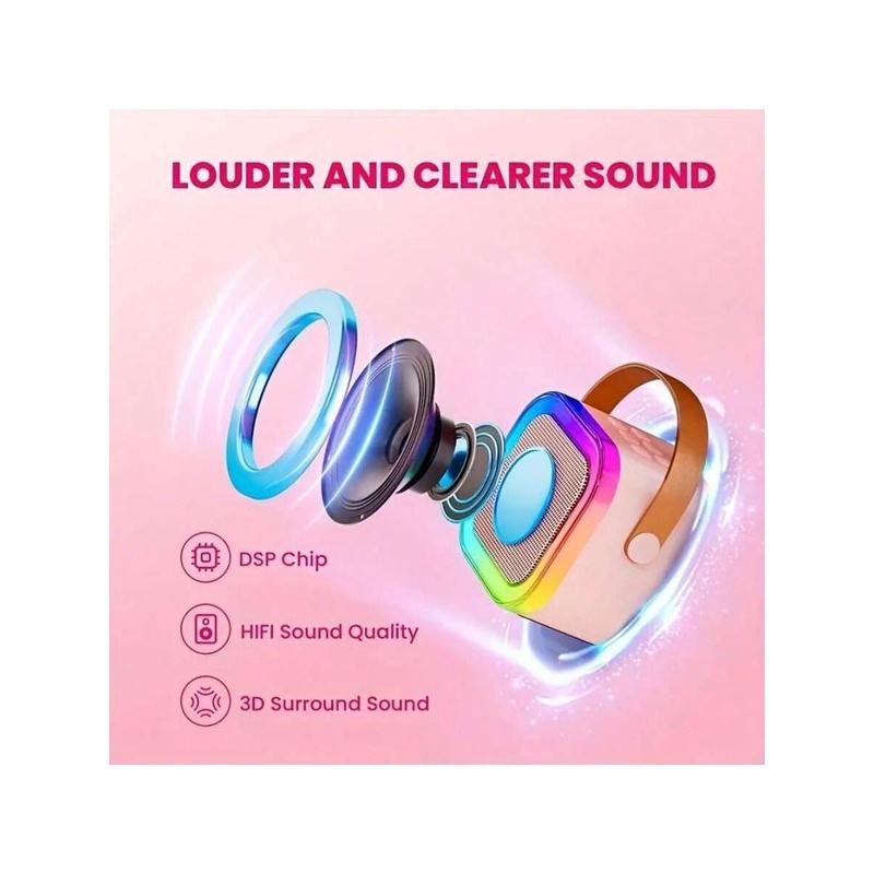 Portable Mini Karaoke K12 Speakers With Two Microphone Song Radios All-In-One RGB Lantern Home Singing Karaoke Wireless Outdoor Speakers Audio Connection