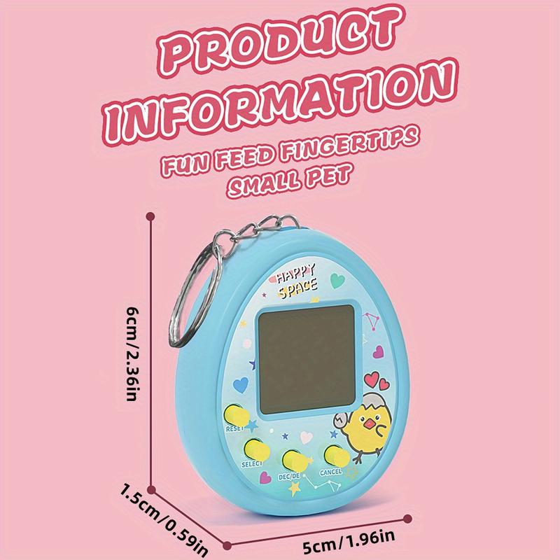 Digital Virtual Pet Keychain, Electronic Handheld Pet Game Console, Interactive Pocket-sized Tamagotchi-like Toy with Nostalgic 90s Design - Plastic Material Compact Device