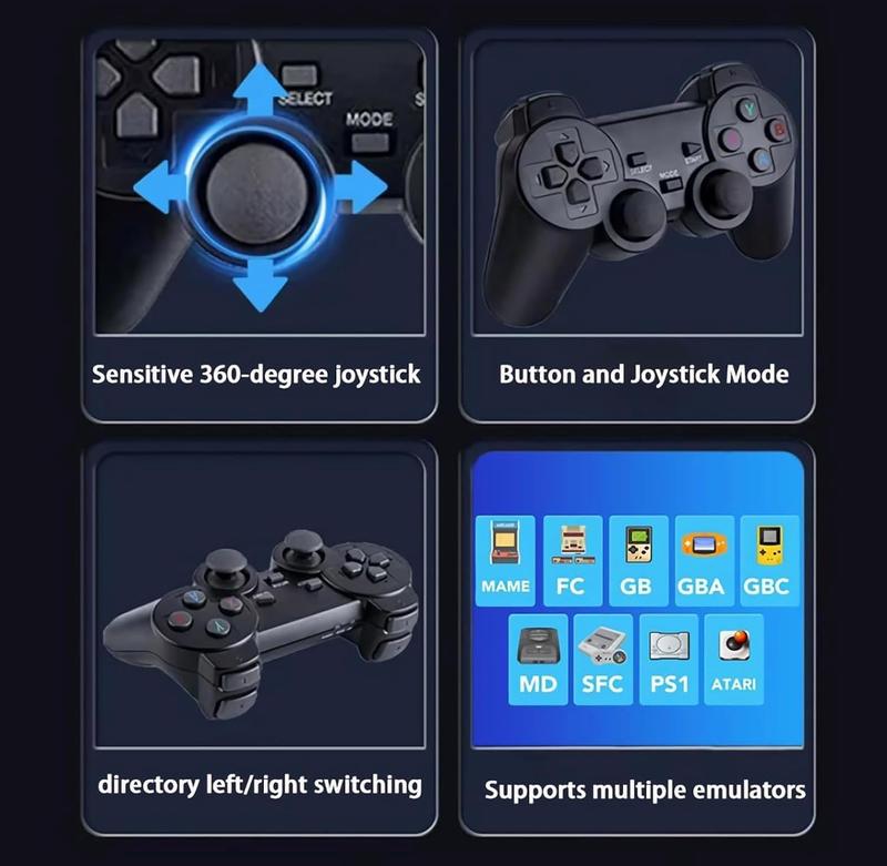 4K Wireless Retro Game Console,Retro Play Game Stick,Nostalgia Stick Game 4K HDMI Output,Plug and Play Video Game Stick Built in 20000 Games + (64G) sd Card (20,000 Retro Games)