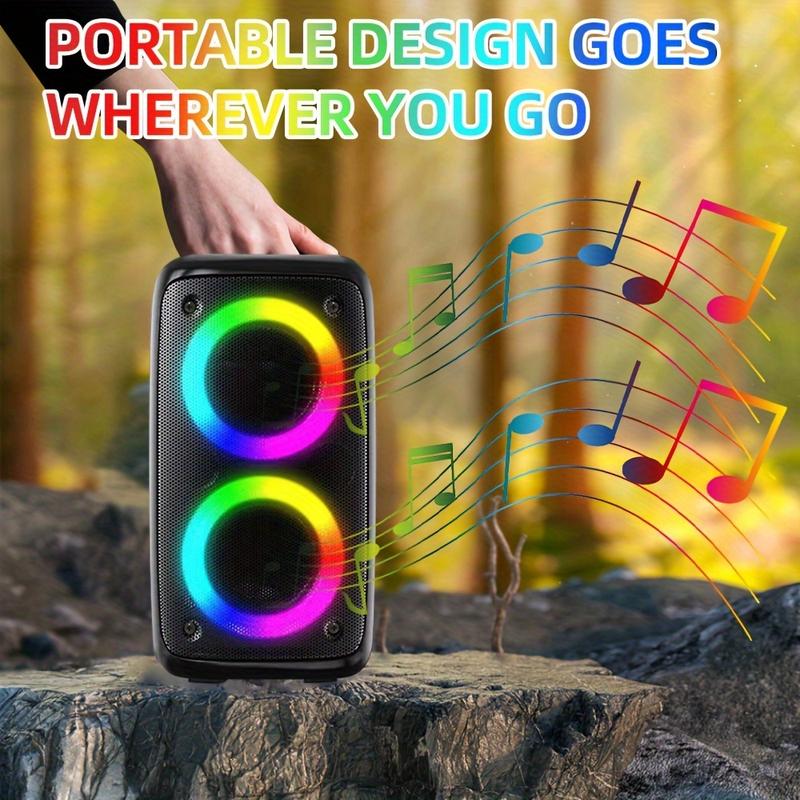 Color Light with Large Loudspeaker Box, Microphone, Stereo Speaker, Outdoor Wireless Stereo, Party Disco Light, TWS,TF, Aux, Mic Portable Wireless Speaker-Perfect Audio Companion!