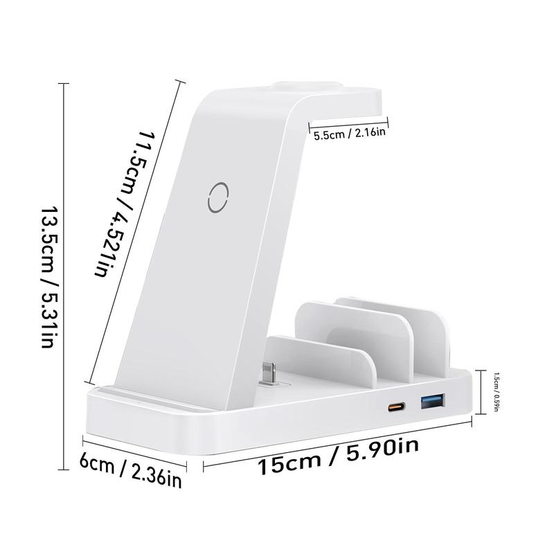 5 in 1 Wireless Charger, Multifunctional Wireless Charging Station, Fast Charging Station for iPhone 15 14 13 12 Pro Max Apple Watch AirPods