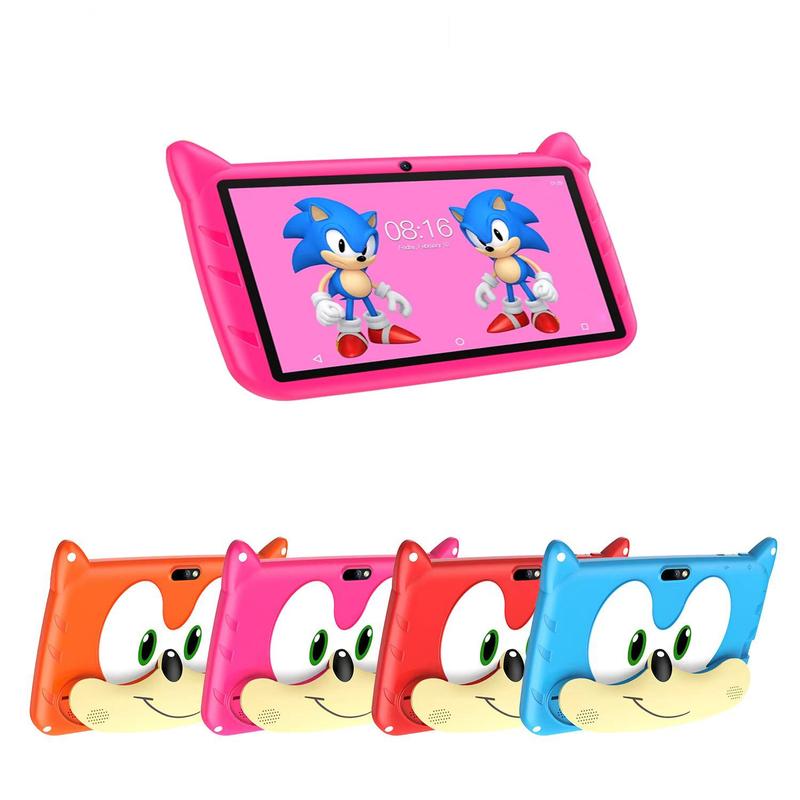 7 Inch Tablet, 1 Count Cute Cartoon Design Tablet with Protective Case, Rechargeable Android 7.0 Tablet with Camera, Kids Tablet for Learning, Gaming, Entertainment