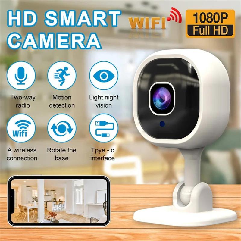 2.4Ghz WiFi Wireless Security Camera Smart Gadgets for Summer, 1080P HD Night-Vision Camera Security, Indoor HD Lens Security Cameras, Two-way Audio & Loop Recording Security Cameras for Home, Store, Factory & Office, Christmas 2024