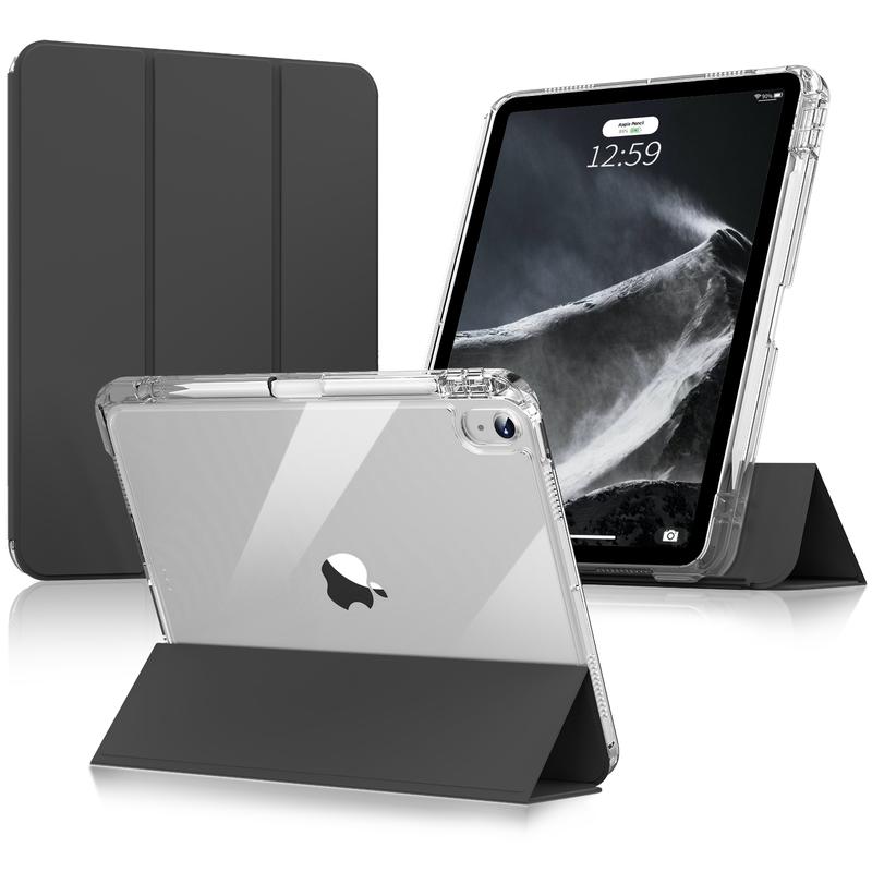 Case for iPad Air4 5th, iPad 7th 8th 9th Case, iPad Pro 11 inch Case, Soft TPU Cover & Hard Clear Back Built-in Pencil Slot & Auto Sleep Wake for iPad Air4 Air5. ZH2