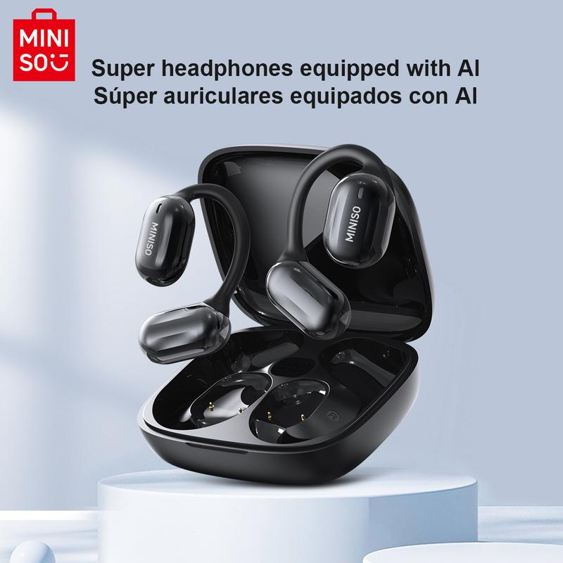 MINISO Open MS162 OWS Translation Wireless Bluetooth Earphones Support 75 Languages Real Time Bluetooth Translation Earbuds Support Playing Music Phone Calls Headphones