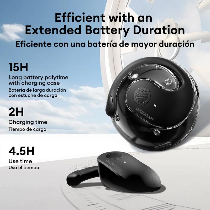 HYUNDAI T26 Pro AI Open Free Wireless Bluetooth Headphone For Listening To Music & Calling, Support 75 Languages Face-to-Face& Simultaneous ,Video Voice Real Time Translation & Meeting Summary Earphones