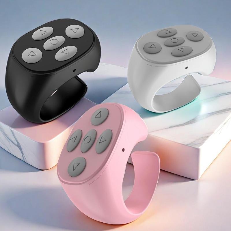 Scrolling Ring Bluetooth Remote Control Ring Bluetooth Phone Remote for Camera Selfie,Video Record,Music Control Pink Smartphone Accessories Cellphone