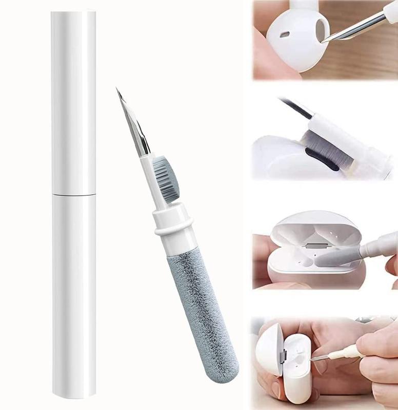 Airpod Cleaning Kit Bluetooth Earphone Cleaning Pen, Headset Accessories Ideal for Removing Dust from Headphones, Cameras, Mobile Phones and Ipads (White)