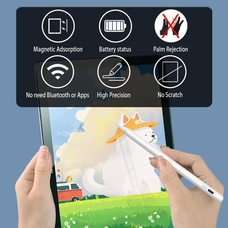 compatible with 2018-2024 IPAD series models (with palm rejection function, comes with two extra pen tips) (Please check the model before ordering. Compatible with iPad 2018 or later. This capacitive pen is not suitable for mobile phones) stylus