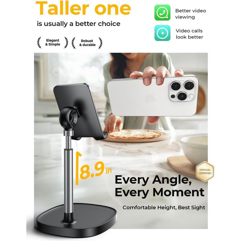 LISEN Cell Phone Stand Adjustable Phone Holer For Desk, Computer Office Desk Accessories For IPhone 16 Holder Women Kitchen Essentials Fits All Mobile Phones Switch Kindle IPads Tablet 4-10In