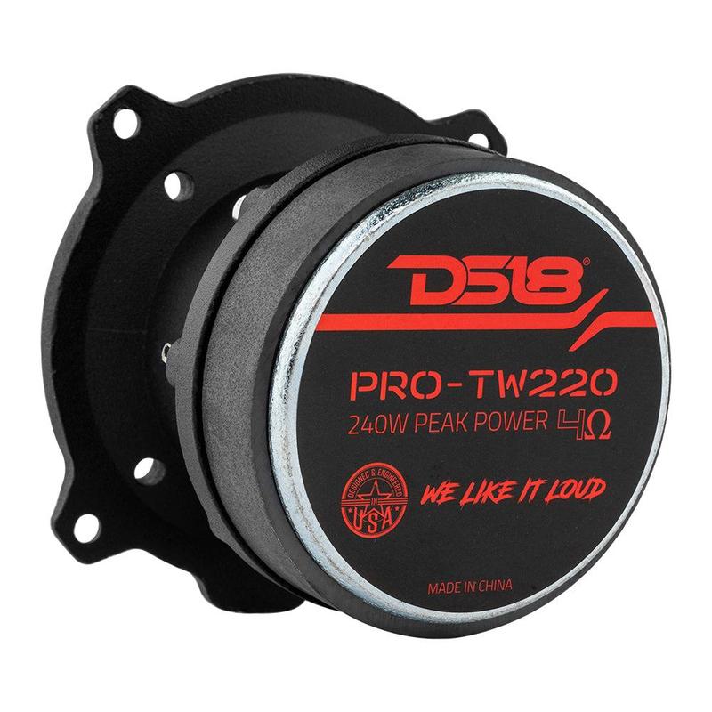 DS18 PRO-TW220 - 3” PRO Aluminum Super Bullet Tweeter - 240 Watts with Built in Crossover for High Frequency Audio - Speakers