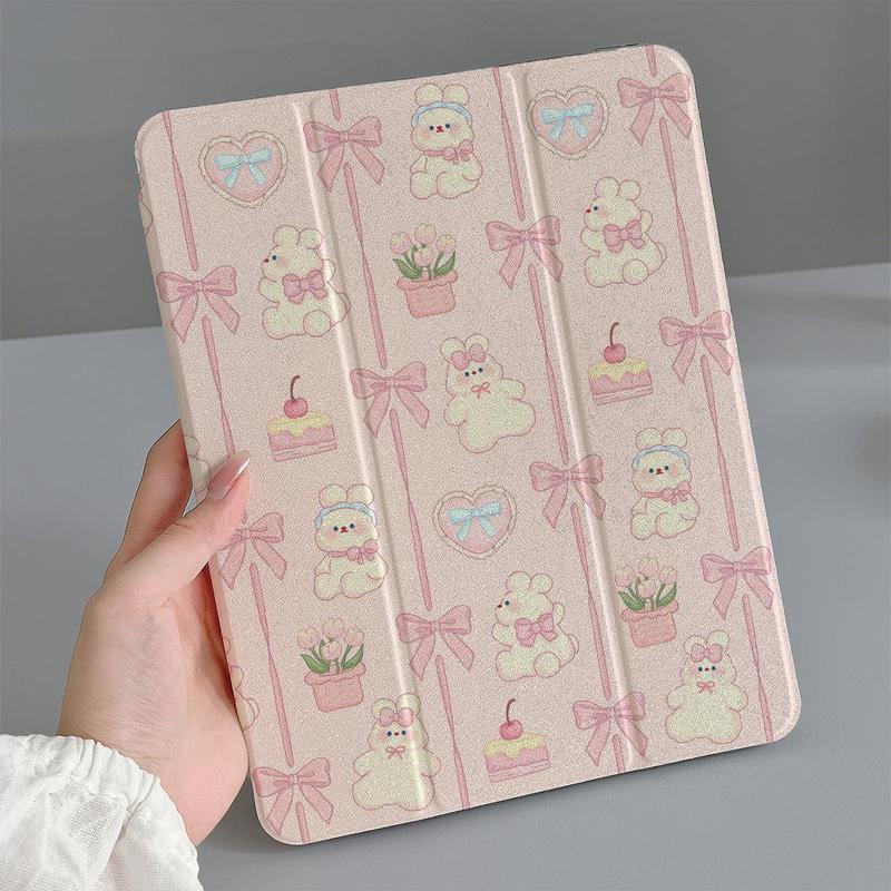 Cute Cartoon Pattern Tablet Case with Pen Slot, Shockproof Tablet Protective Cover, Tablet Accessories Compatible with iPad