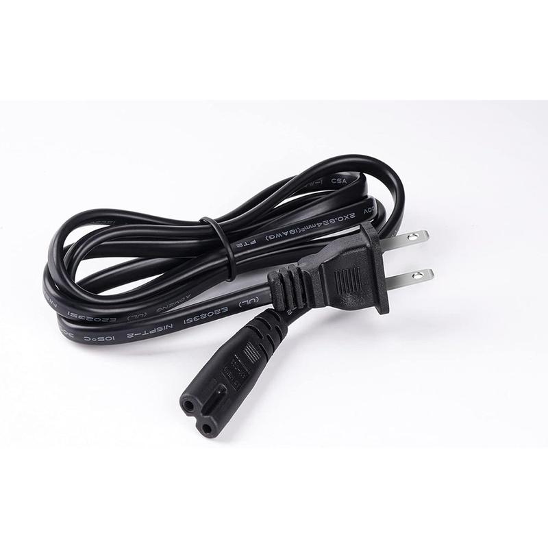 6Ft Power Cord for JBL PartyBox 100 110 200 300 310 710 1000 On-The-Go Speaker JBL Soundbar 2 Prong Power Cable Replacement